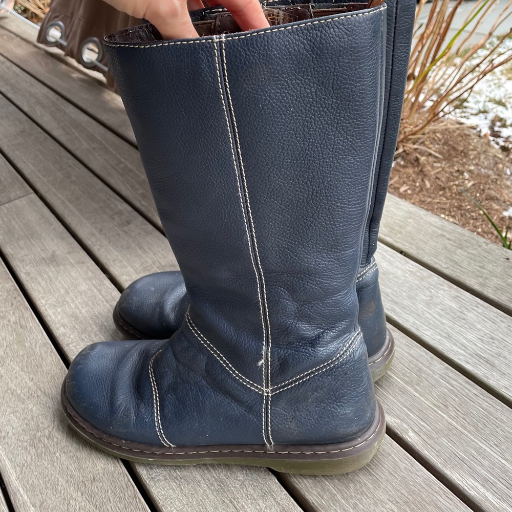 Dr. Martens Kim Zip Calf Boot navy 9 Kim leather